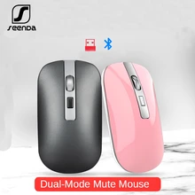 SeenDa Bluetooth Mouse 5.1 + 2.4G Mouse Silent Charging Mouse 1600 DPI Ultra Thin Ergonomic Portable Optical Mice for PC