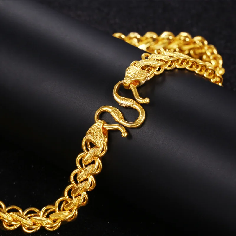 Luxury 999 Yellow Gold Necklace for Men 