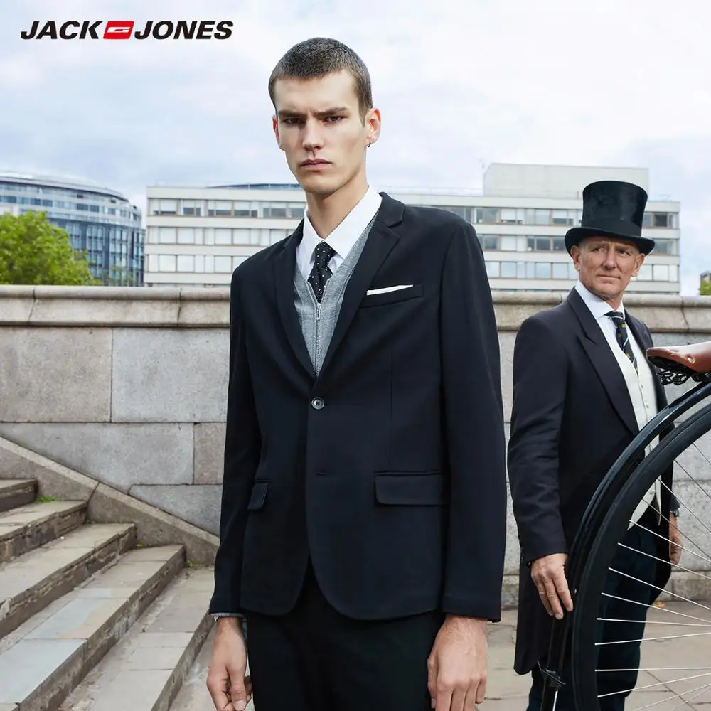 JackJones Мужская Легкая стрейчевая двубортная Повседневная приталенная куртка