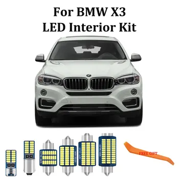 

100% White Error Free LED bulb Interior Map Dome Light + License Plate Lamp Kit For BMW X3 E83 F25 LED interior light (2003-2018