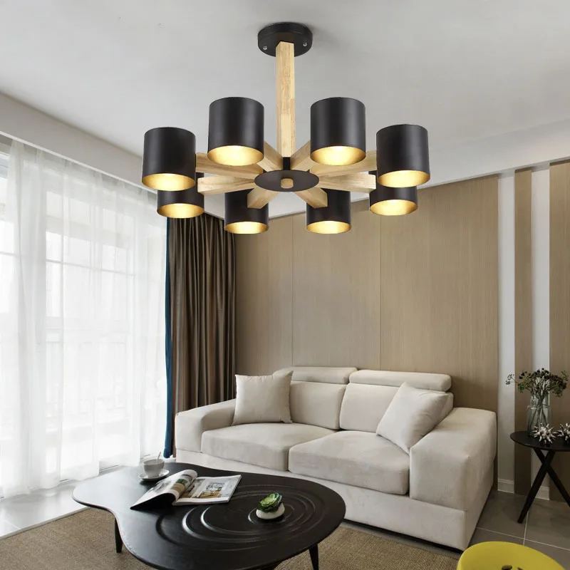 

hanging ceiling lamps wood bedroom LED pendant lights luminaire