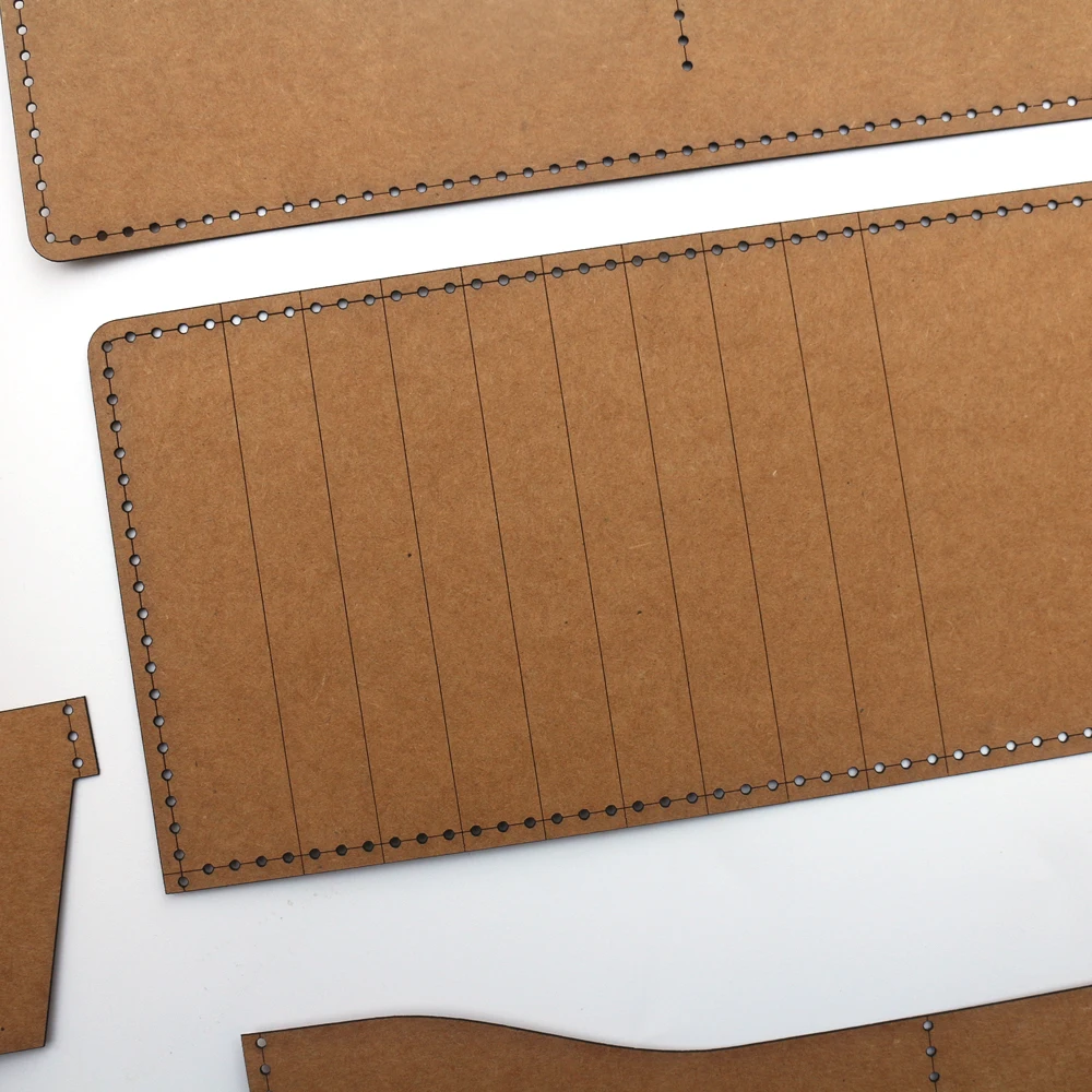 DIY leather craft long wallet universal heavy kraft paper cardboard 500gsm sewing pattern hollowed stencil template