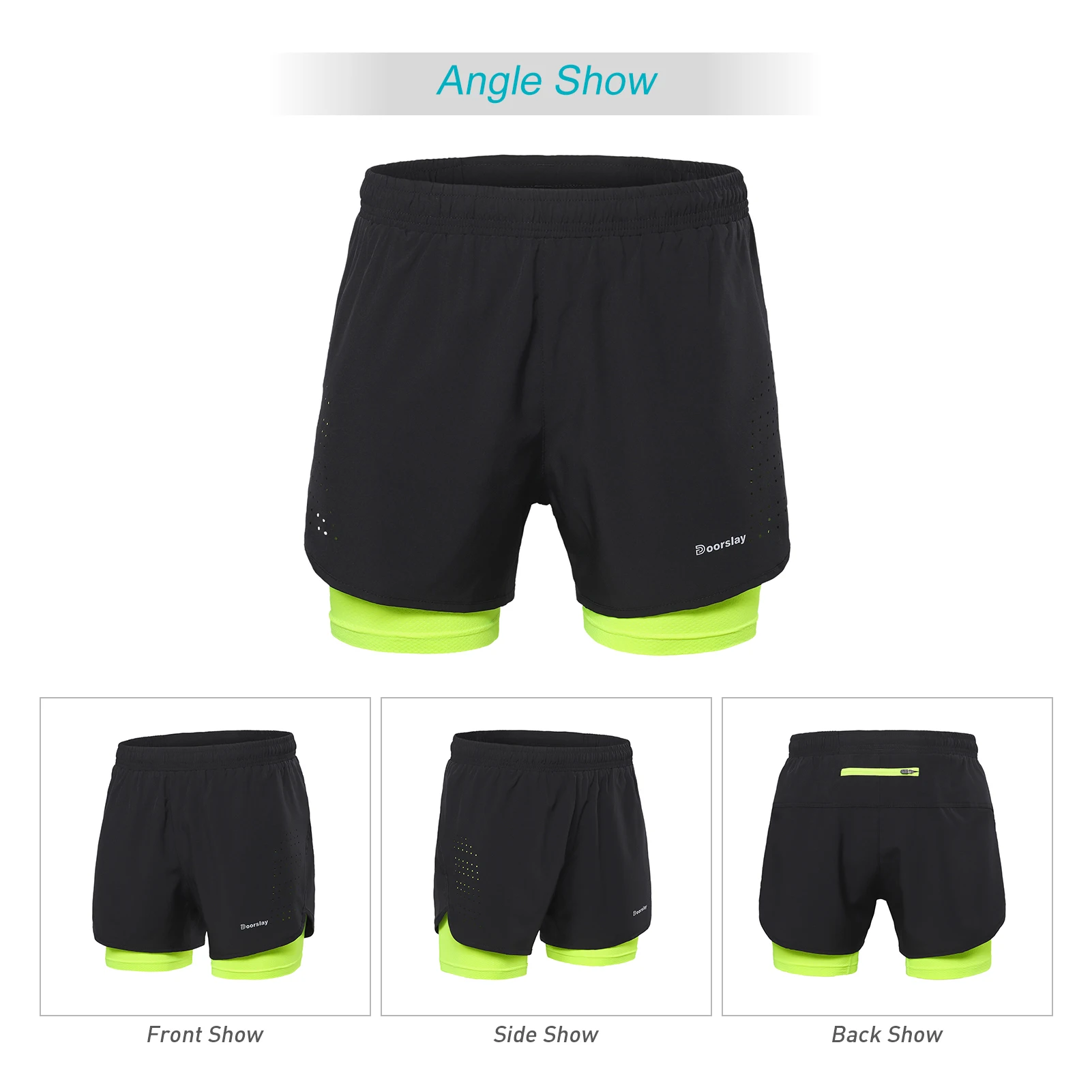 Men's 2-in-1 Running Shorts Breathable Quick Drying Active