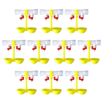 

10pcs Chick Duck Ball Valve Water Fountain Chicken Duck Drinking Fountains Bowl Ball Valve Type Automatic Drinking Bowl Steel Ba