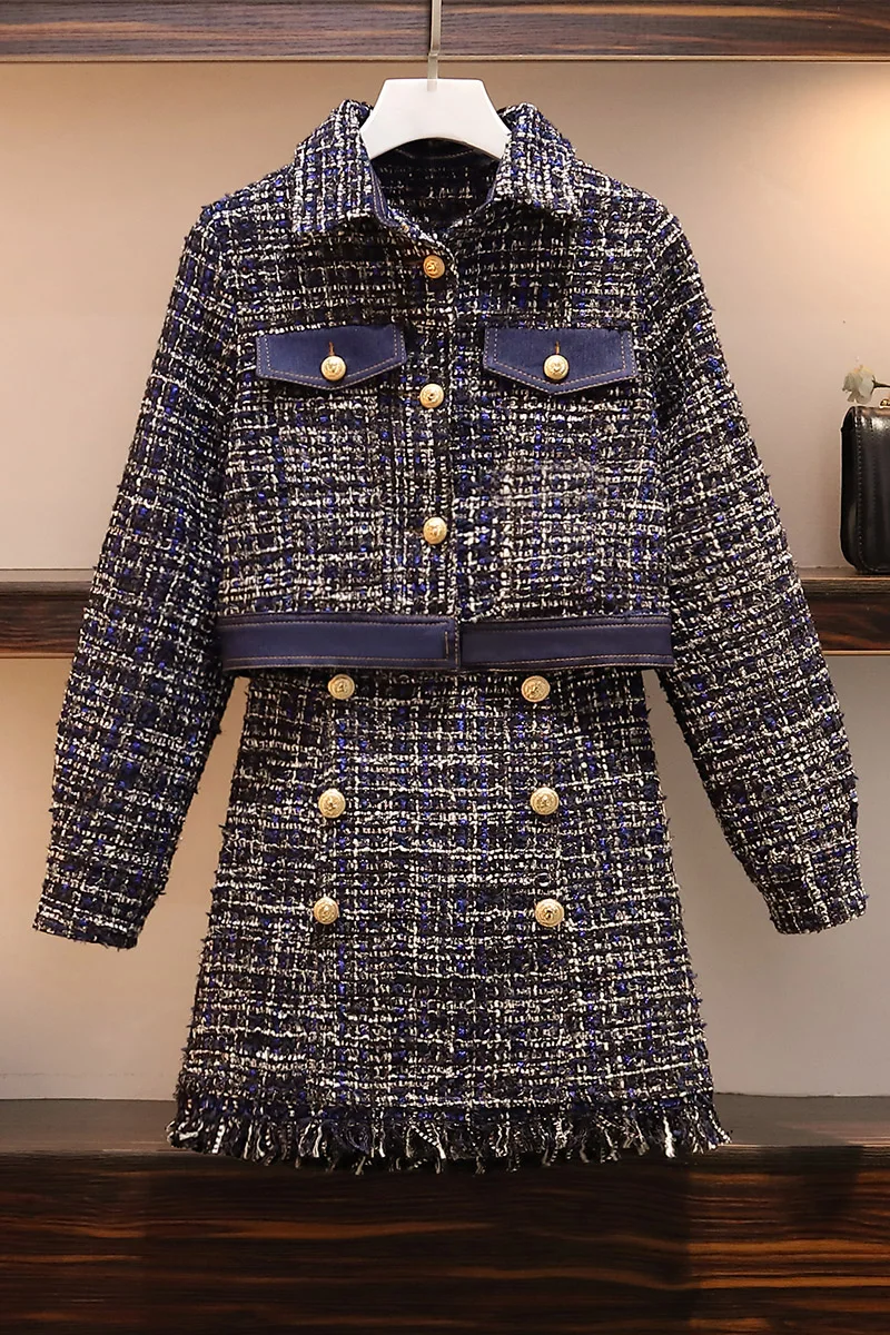 Новинка года; зимняя Модная Джинсовая юбка; куртка из двух предметов; 4XL