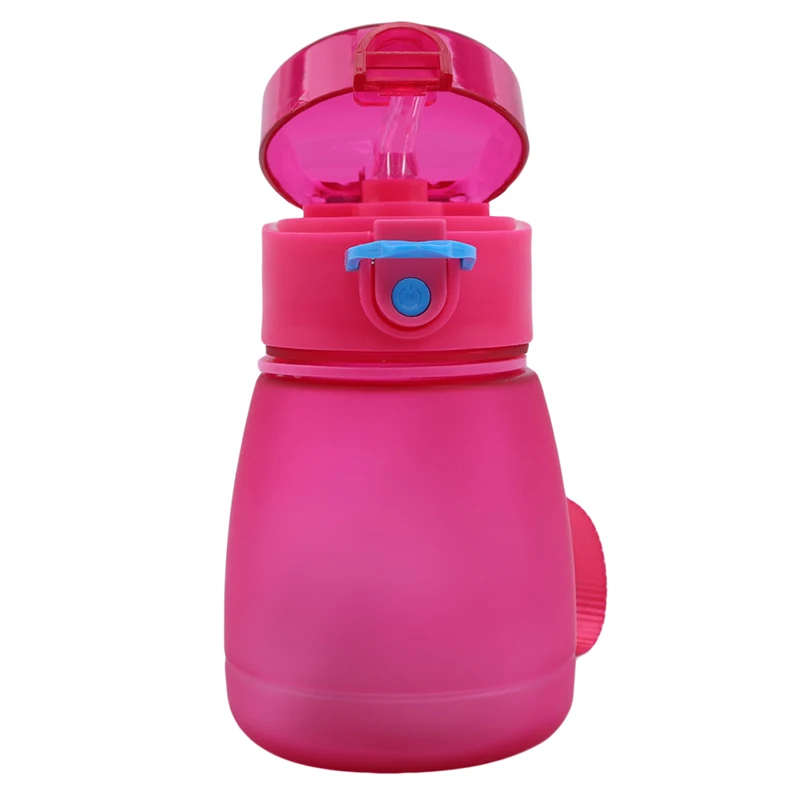 red Cute Baby Feeding Cup With Straw Children Learn Feeding Drinking Bottle With Handle Kids Training Cup - Цвет: red