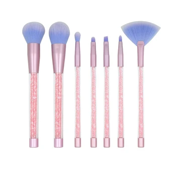 

7pcs Diamond Handle Glitter Makeup Brush Set Shinny Foundation Powder Brush Eyeshadow Cosmetic Make Up Tool Kit