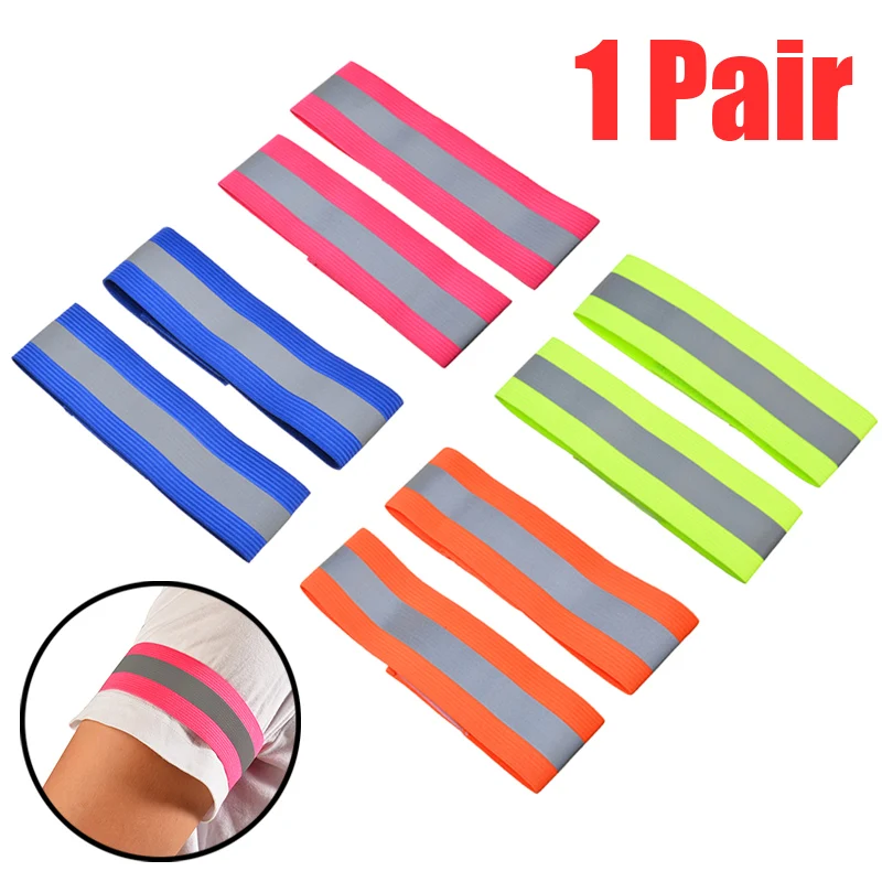 2Pcs Safety Night Reflective Arm Band Safety Belt Strap Night Run For Outdoor Sports Night Running Cycling