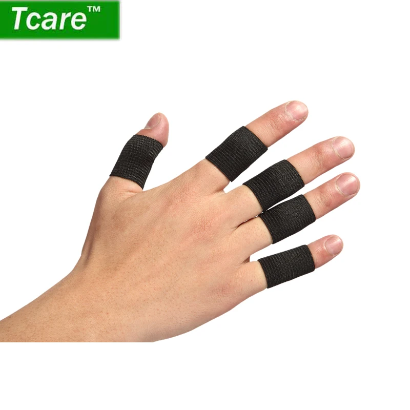 

Tcare 10Pcs/Set Finger Sleeves Support Thumb Brace Protector Breathable Elastic Finger Tape for Basketball, Tennis,Baseball
