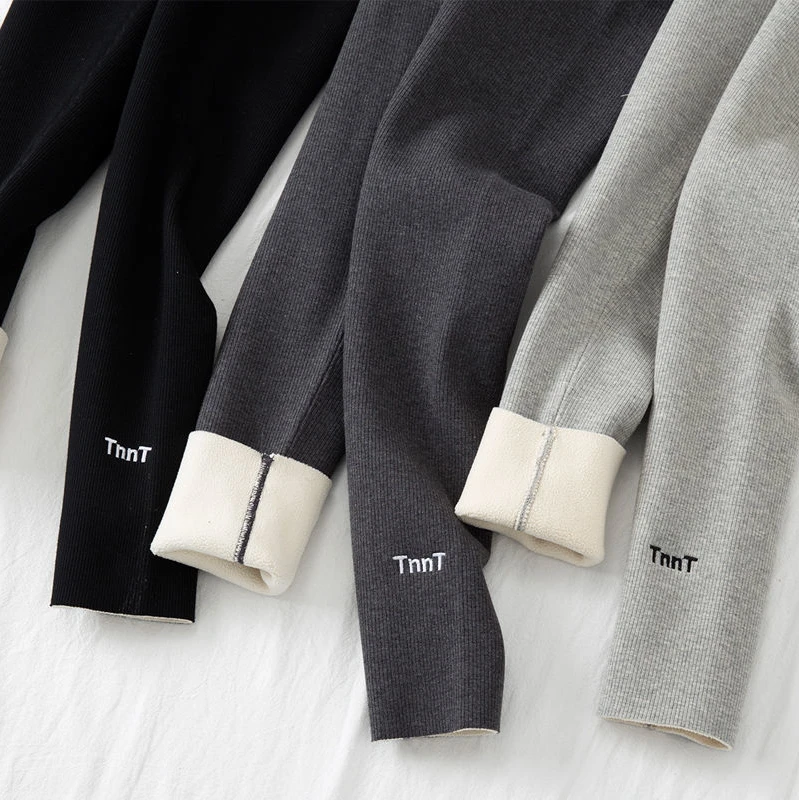 tiktok leggings 2021 New Korean Women's Wool Fleece Long Pants Plush Autumn And Winter Students' Skinny Tights Thermal Sports Leggings For Women carhartt leggings