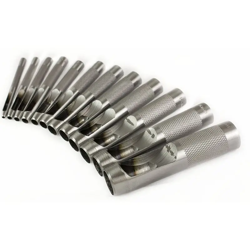 

PN104 3 - 19 mm Leather/Rubber/Card/Gaskets/Plastic/Paper Hollow Hole Punches - Silver (12-Piece)