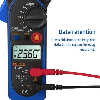 

Digital Clamp Multimeter ST-201 True RMS LCD Multifuction Ohm DC AC Voltmeter AC Ammeter Data Tester