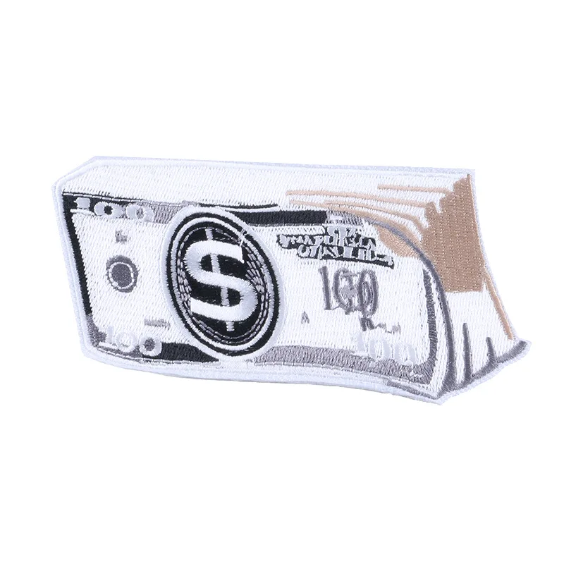 Cartoon Dollar Embroidery Iron on Patches Purse Creative Banknote Printing for Clothing DIY Appliqued 3D Hot Sale | Дом и сад