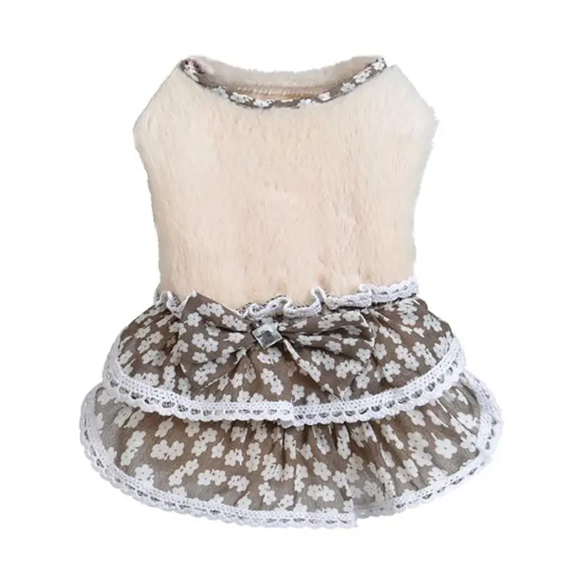 

Winter warm Dog Clothes Pet Puppy Little Girl With Sweater Charm Apparel chihuahua products for dogs Warm Pet Dog Clothes