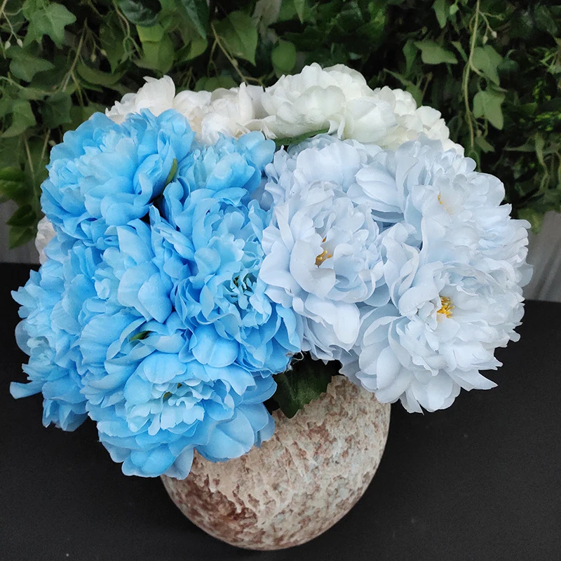 JAROWN European Style Artificial Bouquet 5 Heads Peony Home Decoration Fake Flowers Wedding Venue Layout Props Plantas Artificiales Para Decoracion (15)