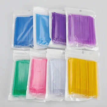 

100PCS/Lot Tattoo Cotton Swab Lint Free Supplies Brush Microblading Micro Brushes Applicator Accessories For Makeup Tattoo