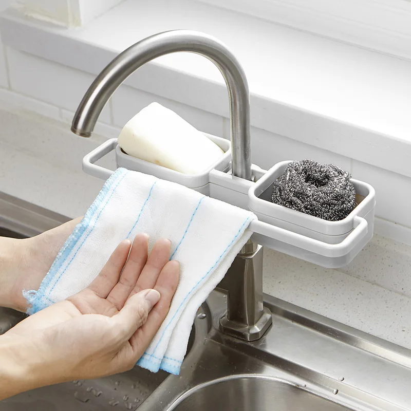 Faucet Drain Storage Rack Kitchen Sink Dish Cloth Sponge Holder Bathroom Towel Soap Box Shelf | Дом и сад