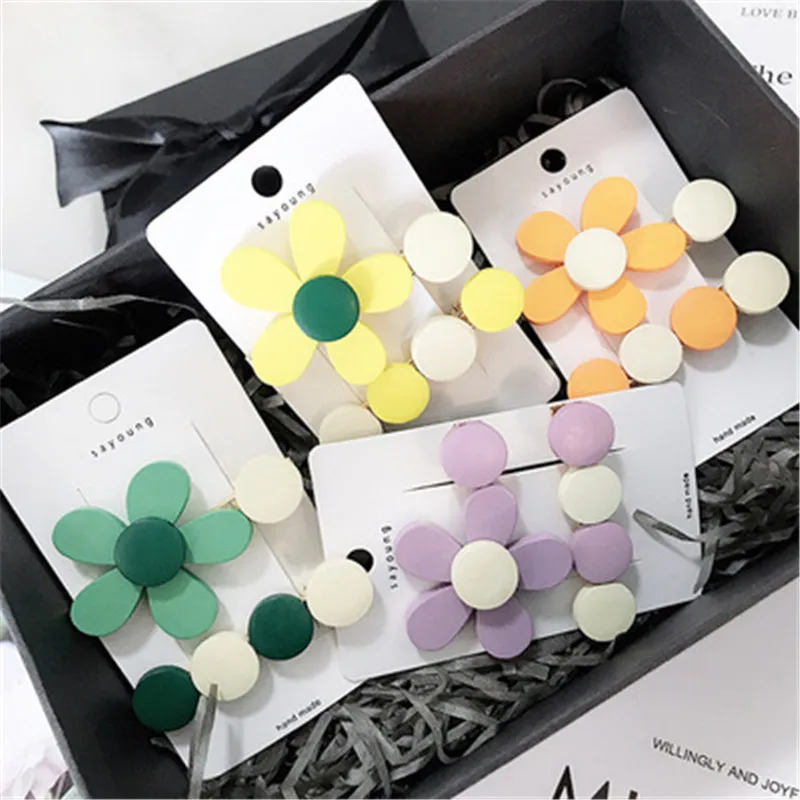 

Children Child Girl Kids BB Hair Clips Hairpin Set Cute Korean Japan Sweet Acrylic Flower Head Wear Accessories-HL-W12