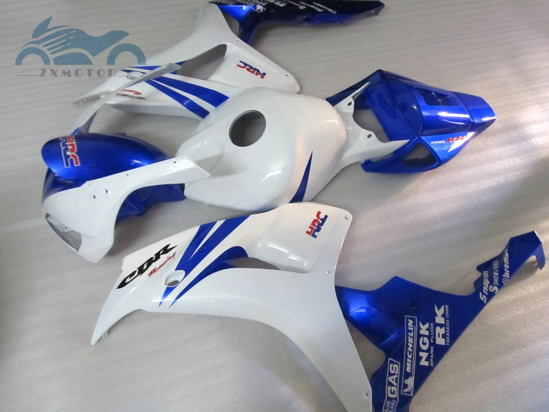 7 подарки впрыска обтекателя комплект Подходит для Honda CBR1000RR 2006 2007 CBR 1000RR 06 07 Белый синий пластик обтекатель наборы частей XY61