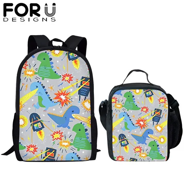 CDFB0051CG FORUDESIGNS/3 шт./компл. 3D рюкзак с принтом динозавра студенческий мир животных Школьный Юрский Динозавр Детский подарок мальчик Bookbag - Цвет: CDFB0051CG