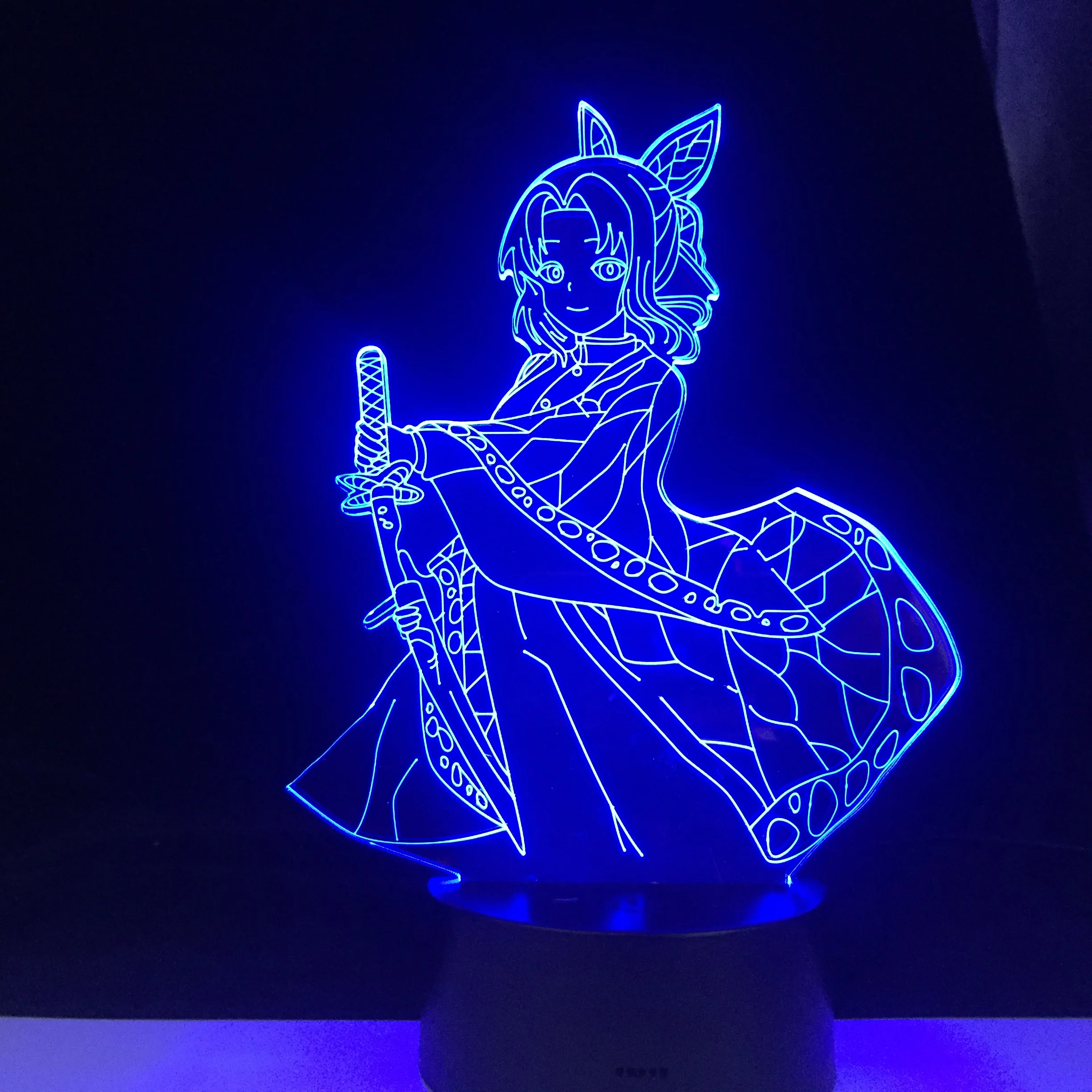 Shinobu Kocho Led Anime Lamp Demon Slayer Kimetsu No Yaiba Colors Remote Control Change Led Night Light Home Decor Gift Led Night Lights Aliexpress