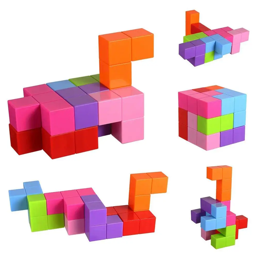 Kuulee квадратные магниты куб магнитные строительные блоки куб игрушки 7 магнитных смарт-карт Пазлы плитка снятие стресса игрушки игры