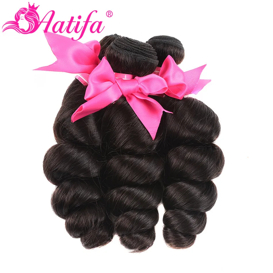 Бразильские свободные волнистые в наборе человеческие волосы 8-28 дюймов пучки волосы Remy наращивание натуральный цвет Aatifa волосы плетение