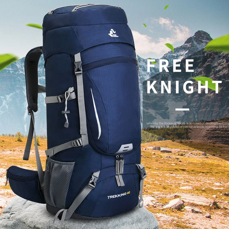 FREE KNIGHT 60L Outdoor Camping Backpack Waterproof High Capacity Hiking  Sports Bag Climbing Rucksack With Rain Cover|Climbing Bags| - AliExpress