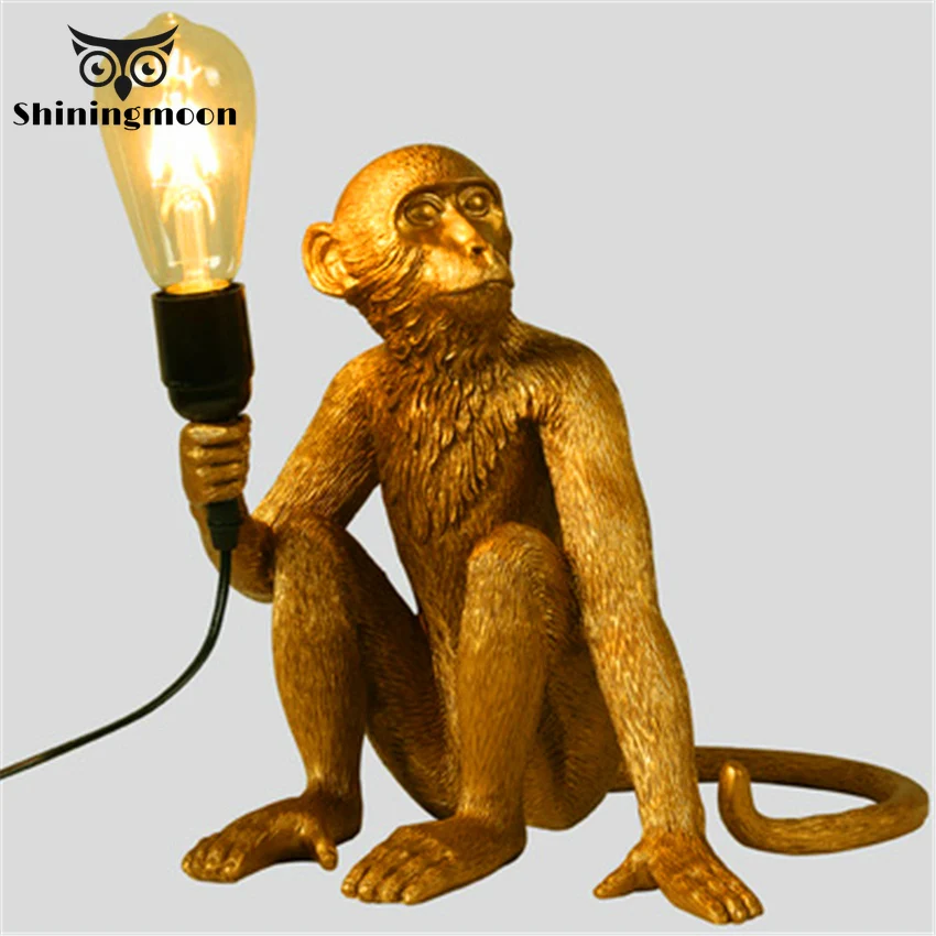 

Nordic Gold Resin Monkey Lamp Led Pendant Lights Gallery Decor Lighting Pendant Lamp Modern Living Room Pendant Light Luminaria