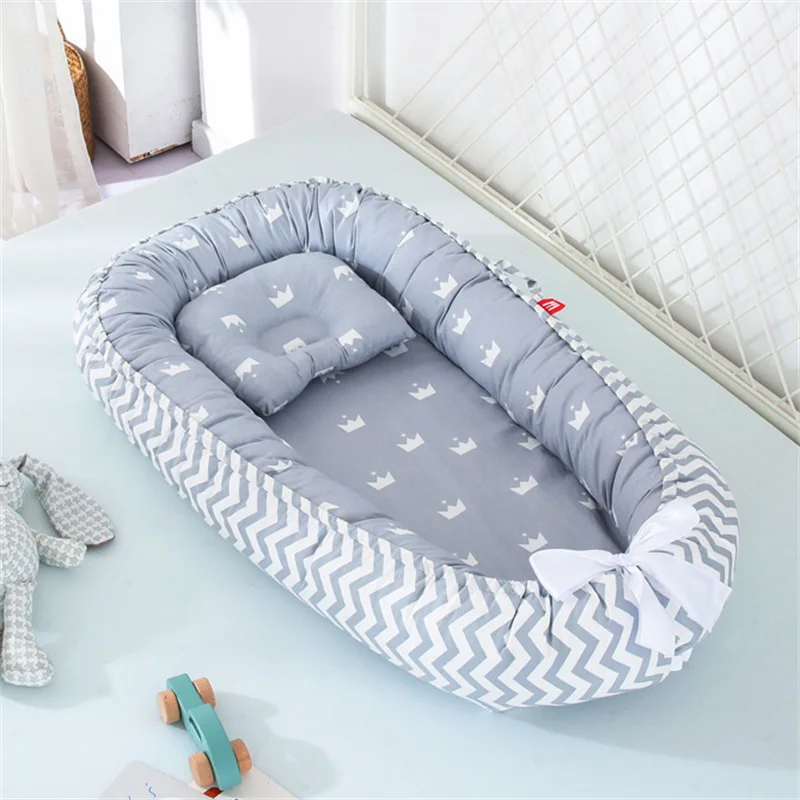 Good Value Nest-Bed Cradle Bassinet-Bumper Portable Crib Travel Toddler Infant Cotton with Pillow lbQKMlp7pzk