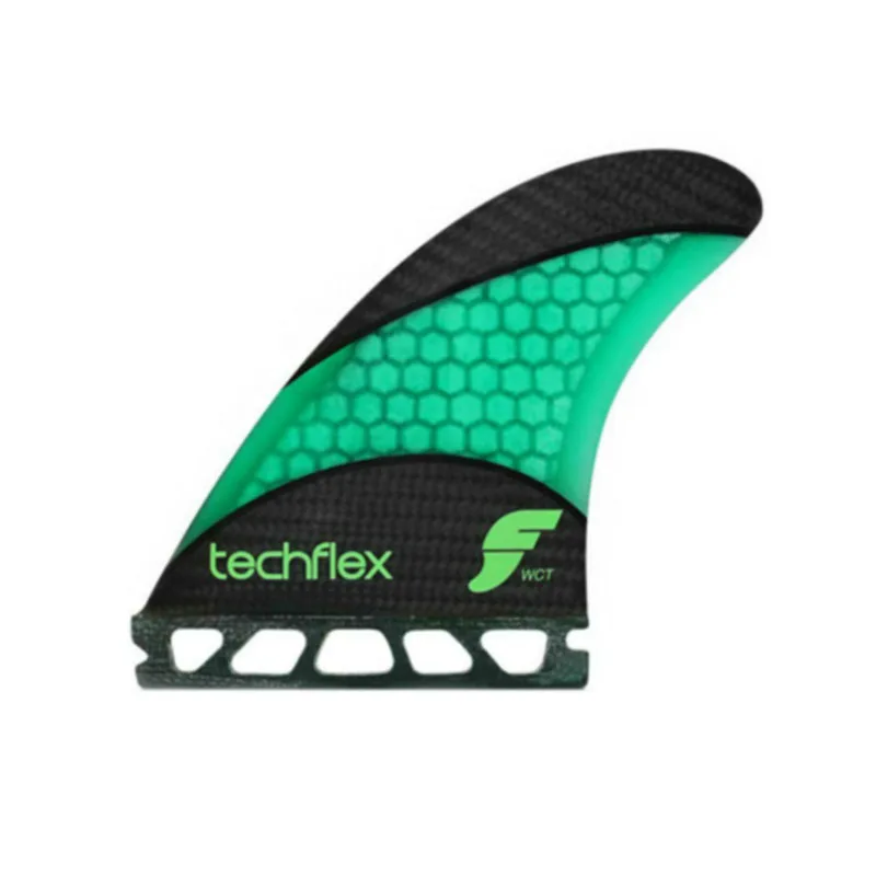 FUTURES ребра Подруливающее устройство-WCT TECHFLEX-Neon Green Hex carbonfiber доска для серфинга плавники распродажа