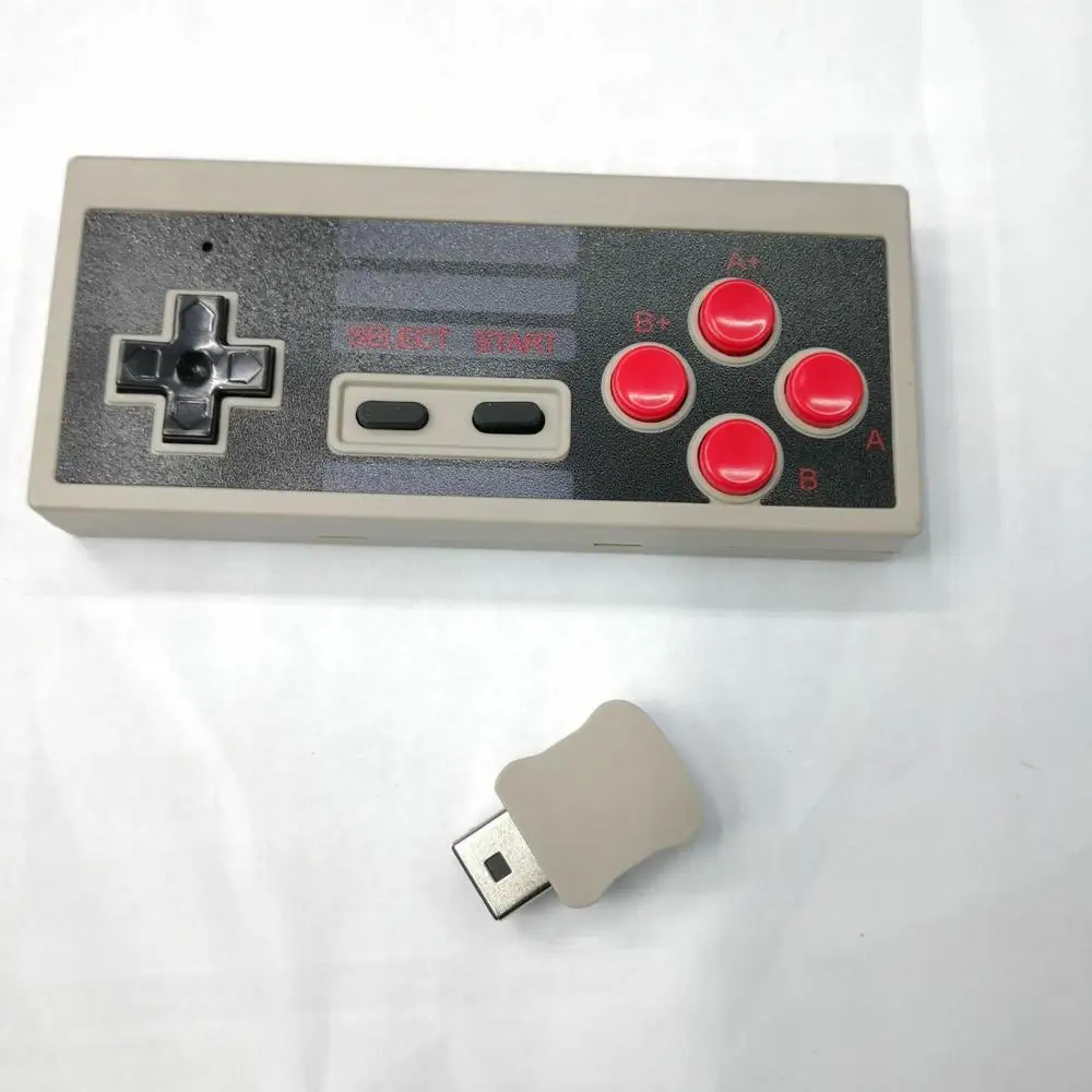 gray New N-E-S mini Classic Edition red and white wireless controller N-E-S game console 2.4GHz wireless controller - Цвет: gray