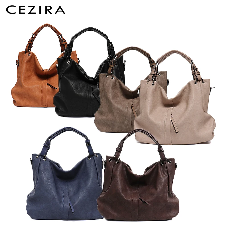 CEZIRA, брендовые Большие женские кожаные сумки, высокое качество, женские Сумки из искусственной кожи, сумки на плечо, твердые карманы, женские сумки-тоут, сумки-мессенджеры