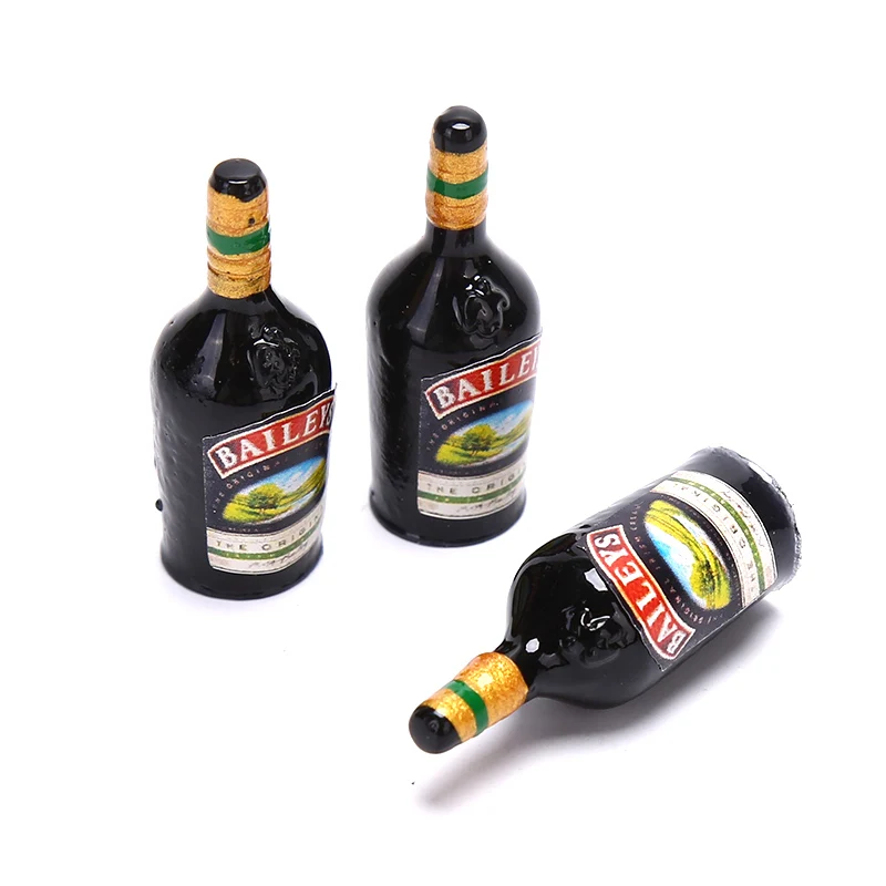 2/3pcs 1/12 Miniature Bottle Wine Bottle Dollhouse Accessories Mini Resin Bottle Simulation Model Toys For Doll House 3