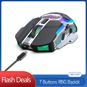 

5 RGB Backlit Wireless Mouse for PC Laptop Universal USB Mause 7 keys Adjustable Multi-model Fast Transmission Mouse with Box