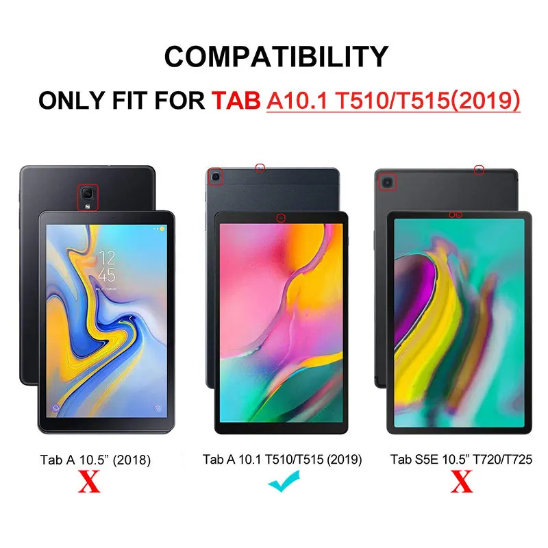 Case for Samsung Galaxy Tab A SM-T510 SM-T515 T510 T515 Tablet cover Stand Case for Tab A 10.1'' tablet case