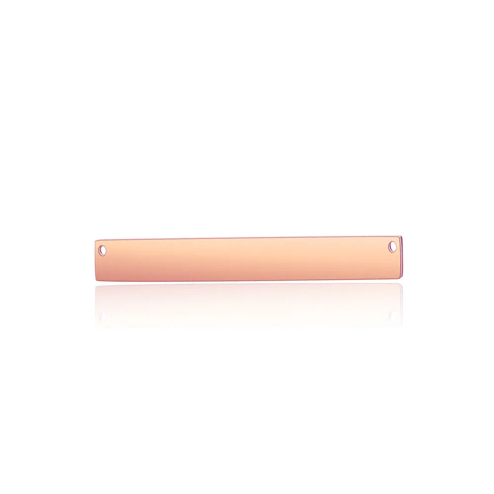 Rose Gold 15mm Stainless Steel Mirror Polish Rectangle Pendant 5x15/20/25/30/40mm Blank Bar Two Holes in Side DIY Jewelry Accessories 10pcs - Окраска металла: Rose Gold 15mm