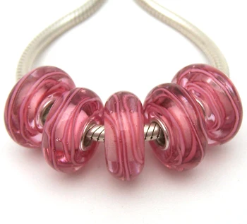 

JGWGT 1372 5X 100% Authenticity S925 Sterling Silver Beads Murano Glass beads Fit European Charms Bracelet diy jewelry Lampwork