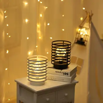 

Modern Wrought Iron LED Desk Lamp Bedside Decorative Night Light Simple Home Bedroom Decoration Supplies Home Lighting