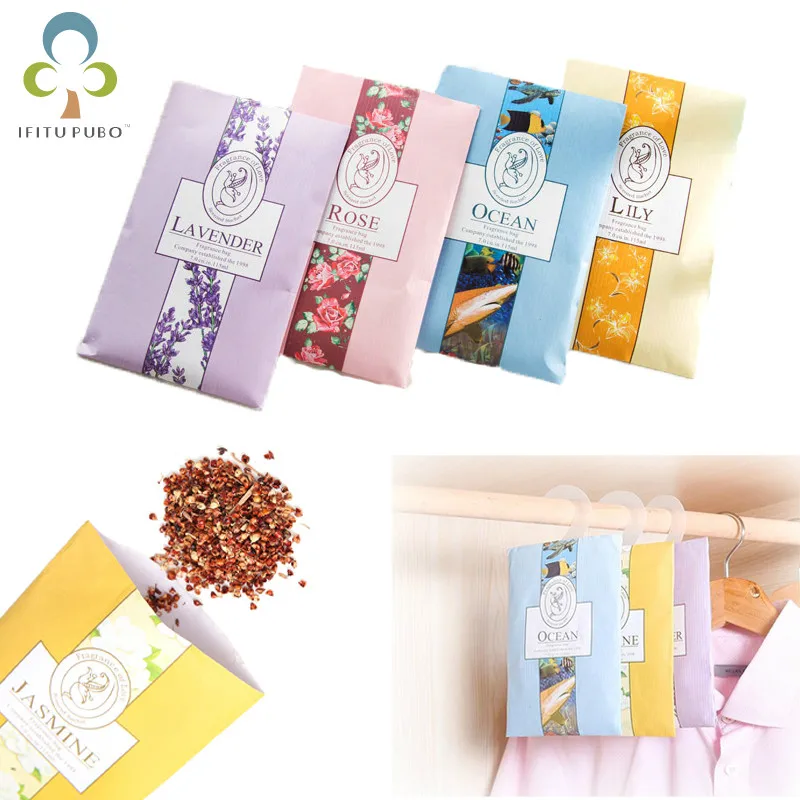 

6Pcs Aromatherapy Air Fresh Refreshing Scent Bag Flower Printing 6 Kinds Smell Perfume Natural Smell Incense Wardrobe Sachet ZXH