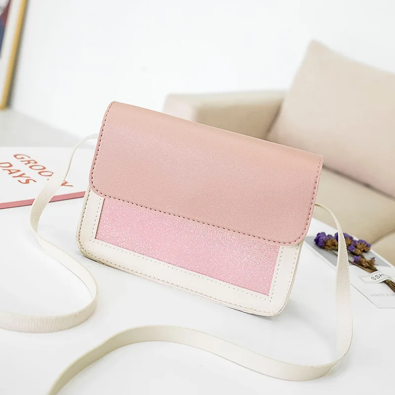 

Women bag 2019 new contrast small square shoulder bag mobile phone Pocket Cosmetic bag for women fashion toiletry bags Gift