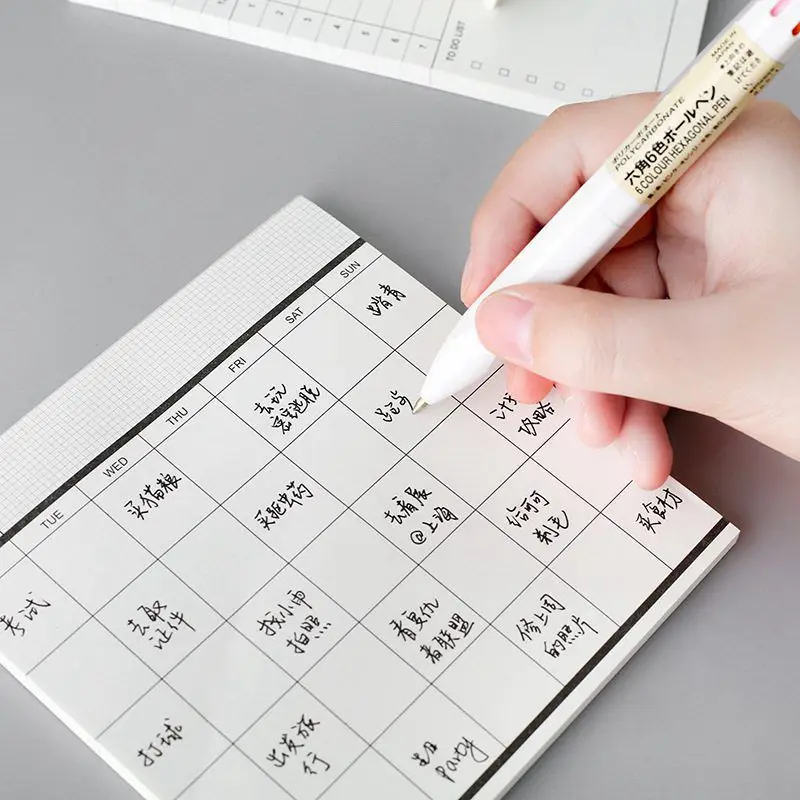 50Sheets Daily Schedule/Weekly/Monthly Planner Notepad Tearable Notes Agenda Book Paper School Office Supplies Stationery 50Sheets Daily Schedule/Weekly/Monthly Planner Notepad Tearable Notes Agenda Book Paper School Office Supplies Stationery