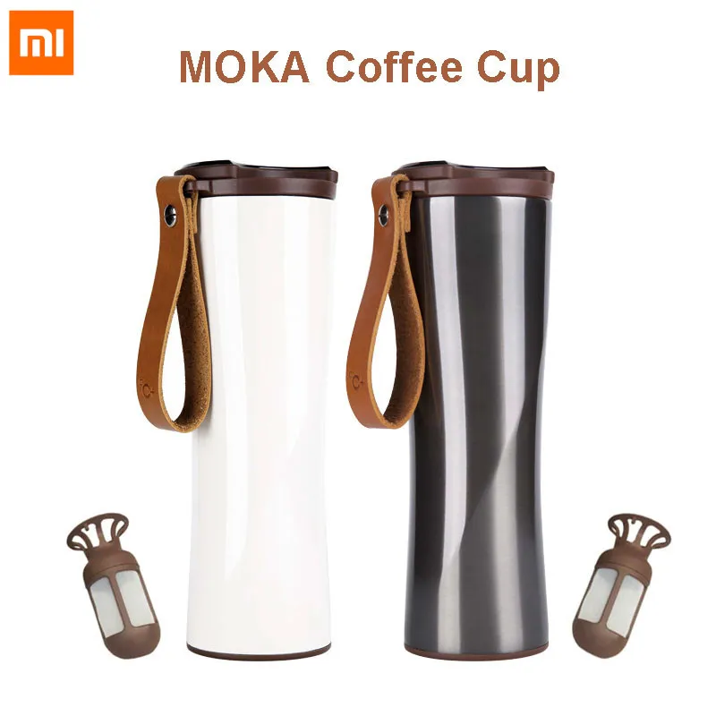 Xiaomi Mijia KissKissFish MOKA, умная кофейная чашка, кружка для путешествий, нержавеющая сталь, с OLED сенсорным экраном, температурный дисплей, 430 мл, KKF