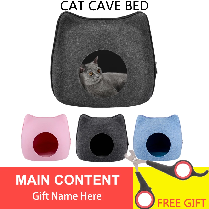 Собачья кошка кровать пещера спальный мешок войлочная ткань домашнее животное гнездо корзина для кошек продукты с подушкой коврик для кошек товары для животных
