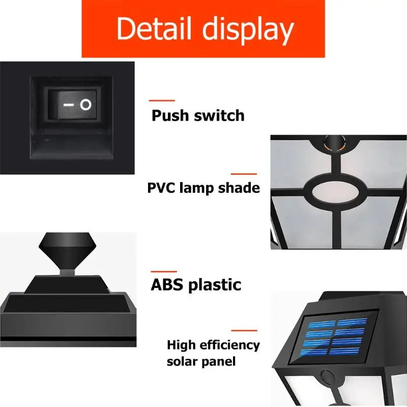 LED Solar Power Light Control Wall Light Outdoor IP65 Waterproof Energy Saving Street Flame Light Home Garden Security Lamp