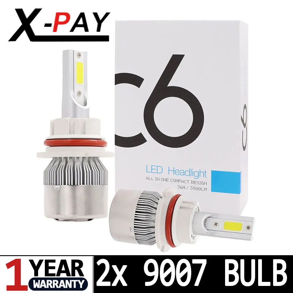

C6 H13/9008 Car Light Led Headlight Bulbs 6000K Cool White Bulbs,All-in-One Head-Lamps Conversion Kit,Waterproof