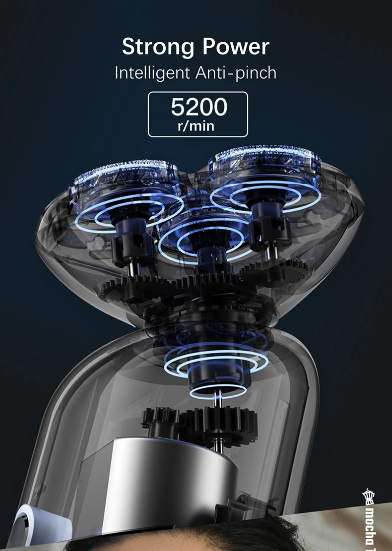Xiaomi Enchen Mocha S Electric Shaver 360° Magnetic IPX7 Washable description image 12