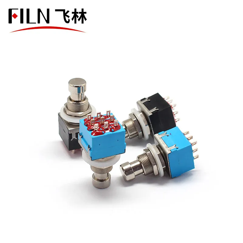 5 Interruttori 3PDT Per Pedali Effetti Chitarra CENPEK - True Bypass, 9 Pin, Metallico