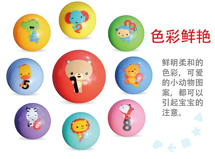 FISHER-PRICE Baby Grasping Ball with Numbers Cognitive Score 3-6-12 Month Baby Training Ball Toy Ball Set