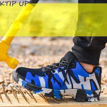 

Fashion Casual Anti-smash Puncture-Proof Steel Toe Safety Shoes Men Outdoor Sneakers Breathable Work Shoes Indestructible Shoes